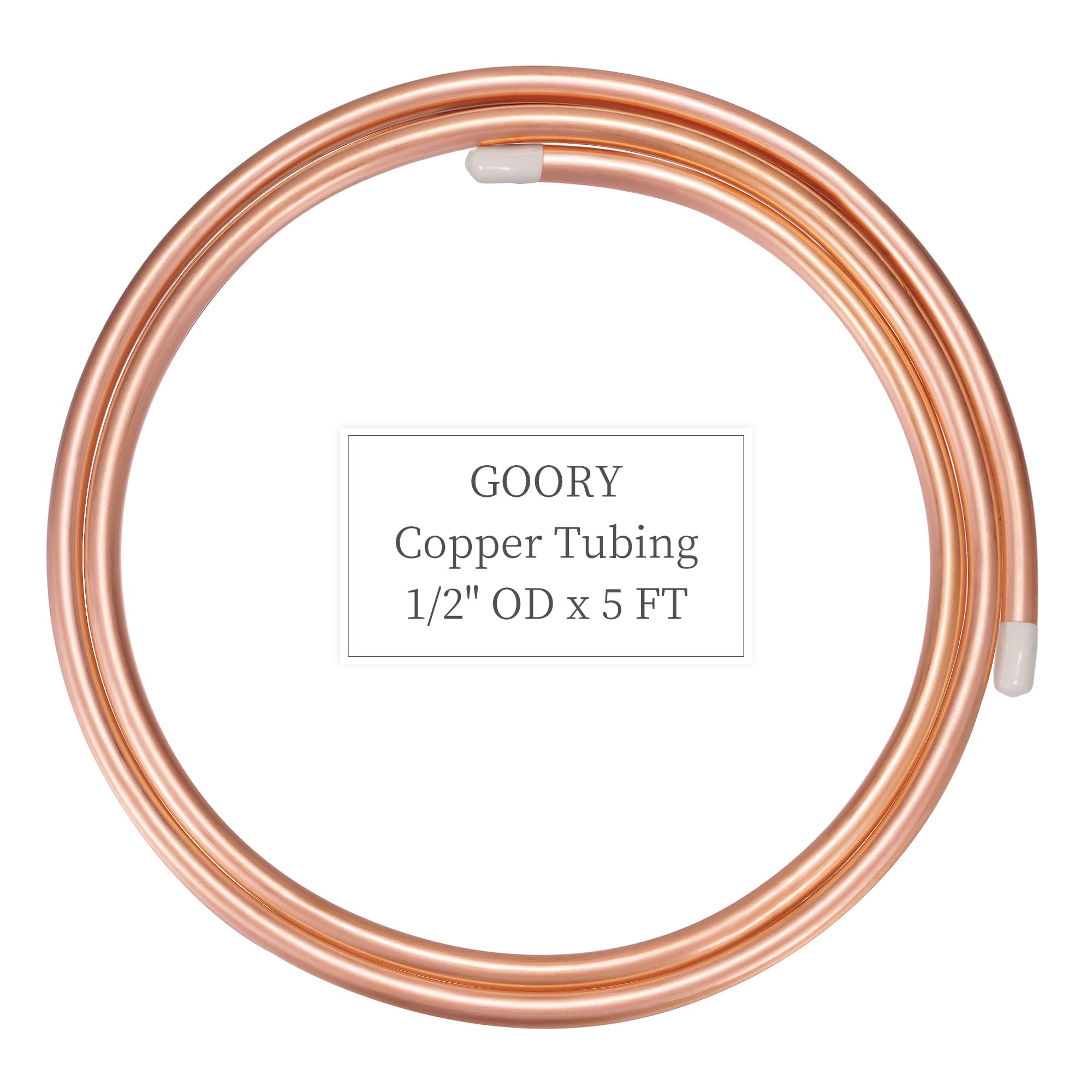 GOORY Copper Tubing 1/2 inch OD 5 ft coil