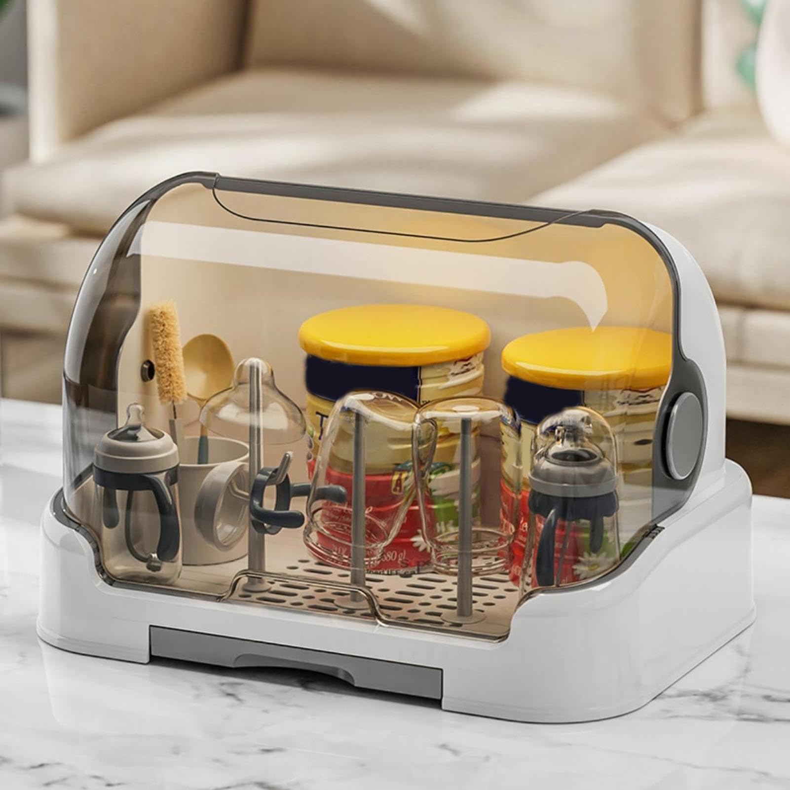 Babyflaschen Organizer - Aufbewahrung Mit Tropfschale & Staubschutz, Platzsparend