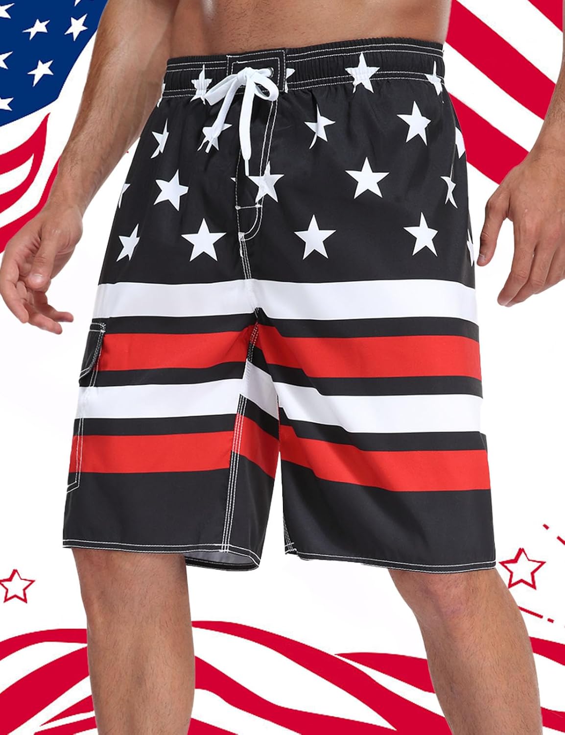 Nonwe Men's Surf Quick Dry Swim Trunks with Drawsting - Image 4