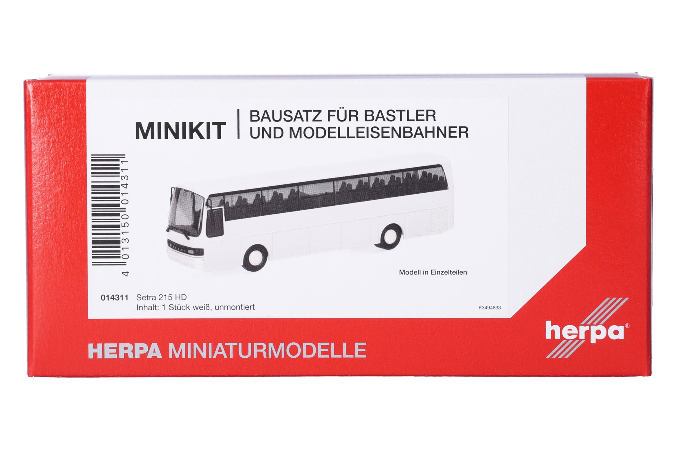Herpa Minikit Setra 215 HD White HA014311 HO Gauge
