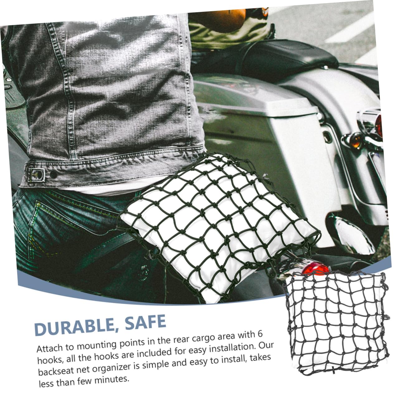 Filet à Bagages Élastique Noir pour Remorques et Porte-Bagages