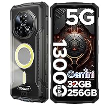 DOOGEE Fire 7 Pro Rugged Smartphone 5G, Funzione interfono POC, Doppie luci da campeggio, 32GB+256B, TF 2TB Telefono Indistruttibile, 6.6″ 13000mAh Telefono cellulare, 64MP, Fingerprint, Face ID, OTG, NFC