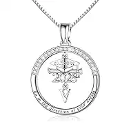 Ritach Graduation Gift for Her - Class of 2026 Graduation Cap Initial Necklace Silver Cubic Zirconia Graduation Necklace Masters Degree High School College Graduation Gift for Her