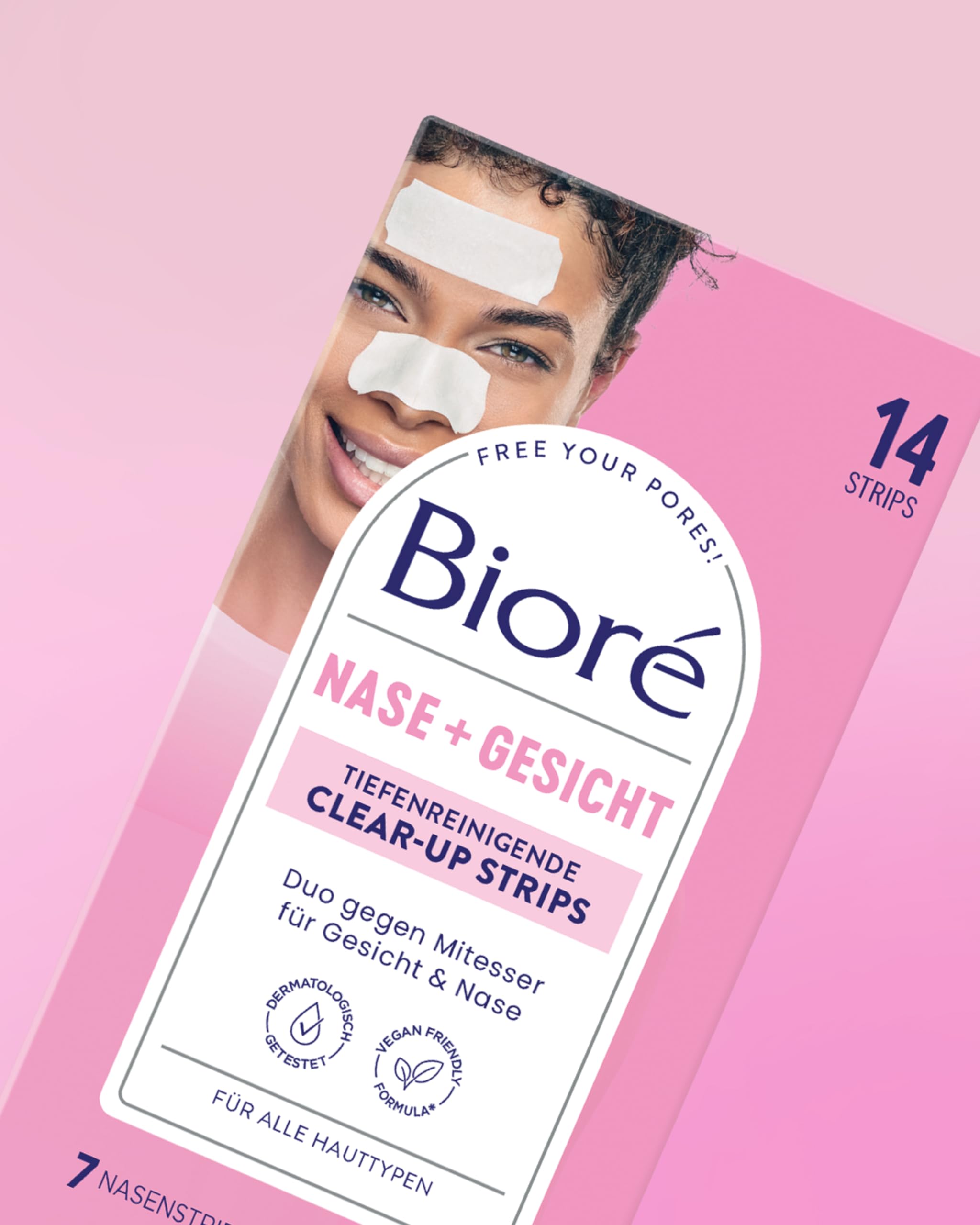 Bioré, Strisce adesive Clear Up, cerotti per il viso e per il naso – Pulizia profonda, con estratto di Witch Hazel (Hamamelis Virginiana)