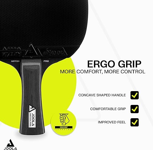 Miniatura 4 de JOOLA Duo Pro Juego de 2 Palas de Ping Pong - Palas Profesionales de Tenis de Mesa, Tres Pelotas de Ping Pong de Torneo Avanzadas de 3 Estrellas y