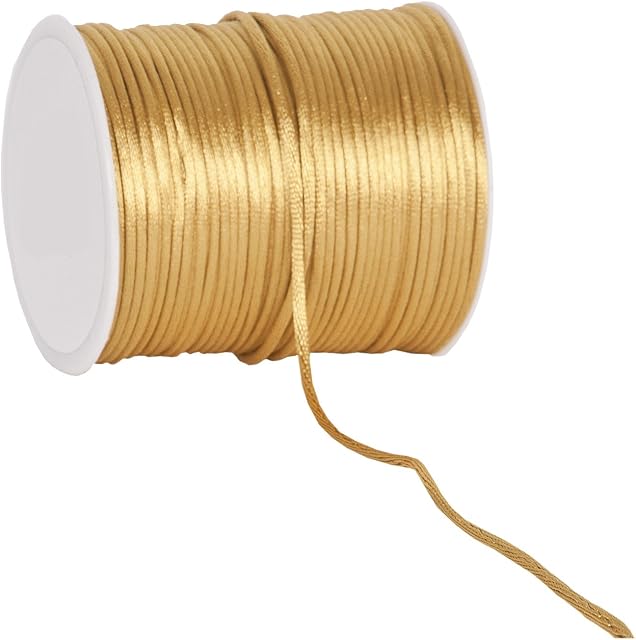 RIBBON WRITER Antique gold silk rattail cord 2mm x 10 Metres cut from roll