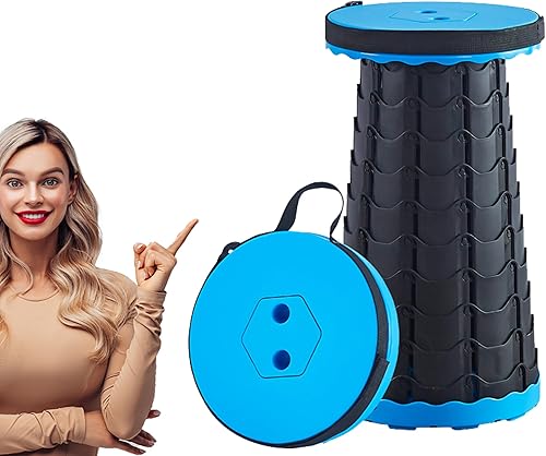 Miniatura 8 de Taburete plegable portátil mejorado, asiento retráctil para adultos al aire libre, viajes, barbacoa, pesca, espera en línea, silla ligera 2023 de