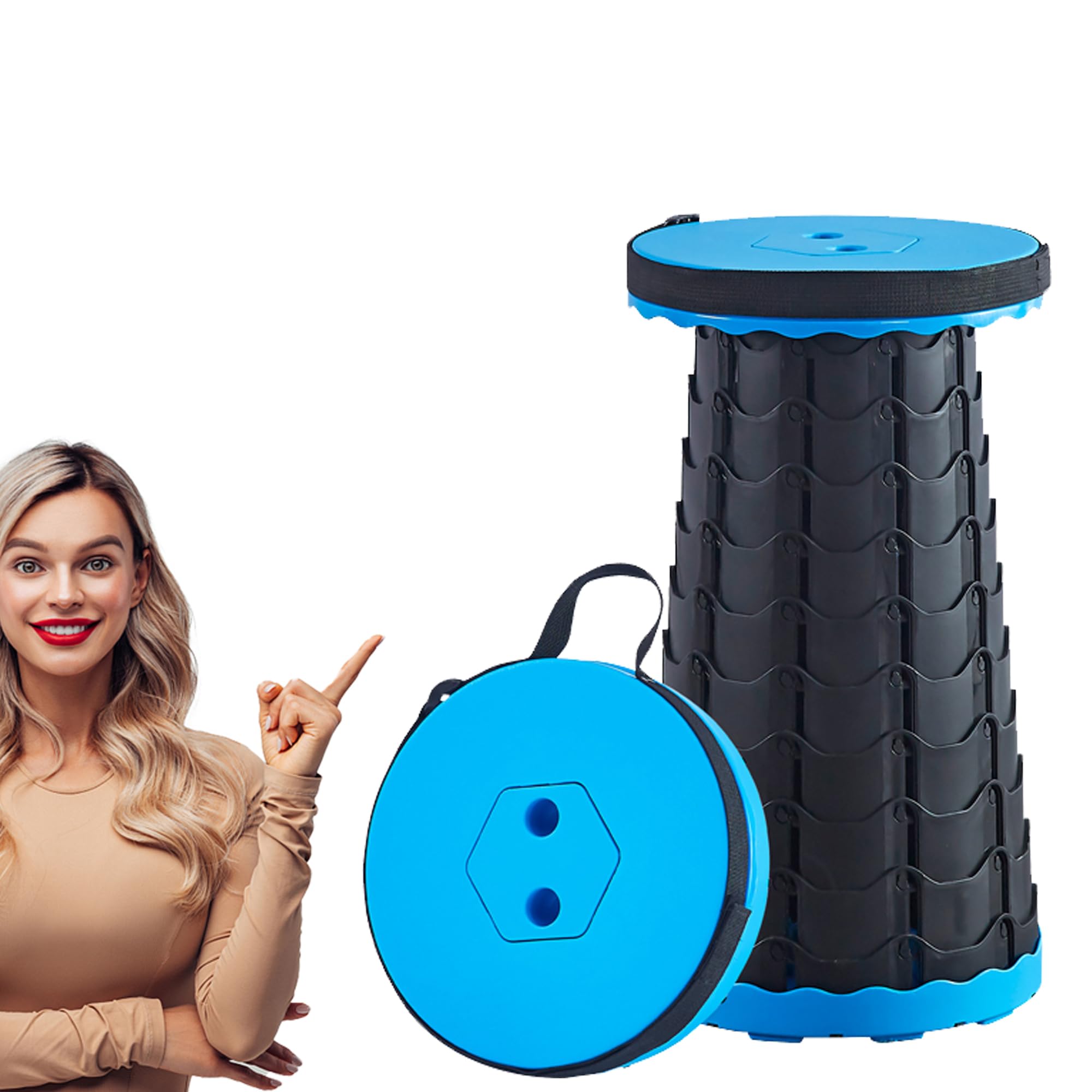 VSSOLO Upgraded Portable Folding Stool, Camping Retractable Seat for Adults Outdoor, Travel, Barbecue, Fishing, Waiting in Line Lightweight Chair 2022