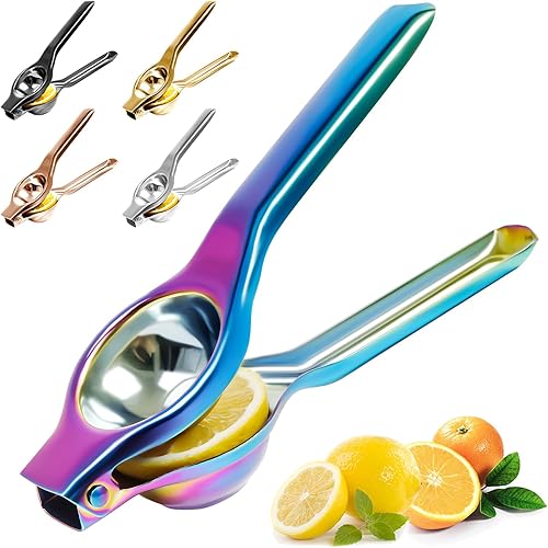PLAPITATE Exprimidor de limón, exprimidor de cítricos de mano, exprimidor de lima, exprimidor de limón, exprimidor de mano de acero inoxidable,