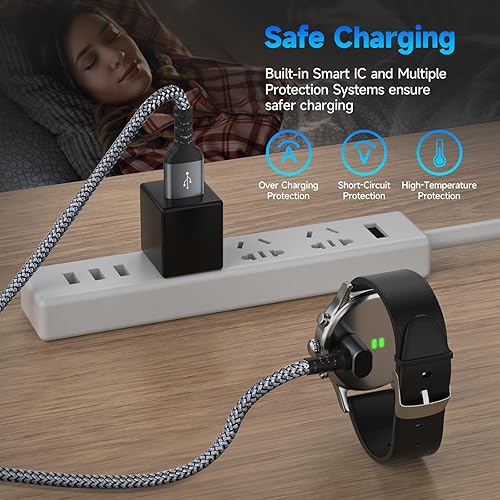 Miniatura 5 de Garmin - Cable cargador para reloj en ángulo recto 2 unidades, 4 pies compatible con Garmin Fenix 7 7S 7X 6 6S 6S 6X 5 5S 5X Plus Pro, Forerunner