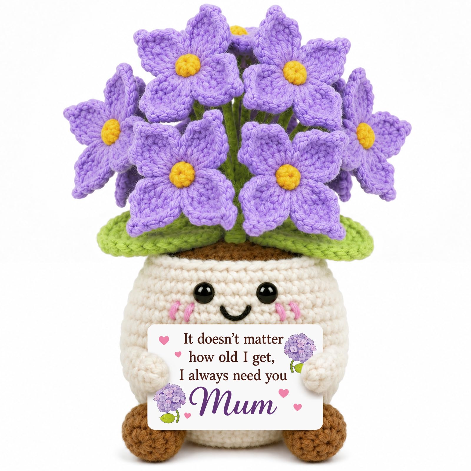 Gifts For Mum, Mum Birthday Gifts, I Love You Gift For Mom, Positive Crochet Flowers, Crochet Doll Hydrangea, Presents For Mom Birthday Christmas Mothers Day From Daughter Son, Emotional Positive — image 1
