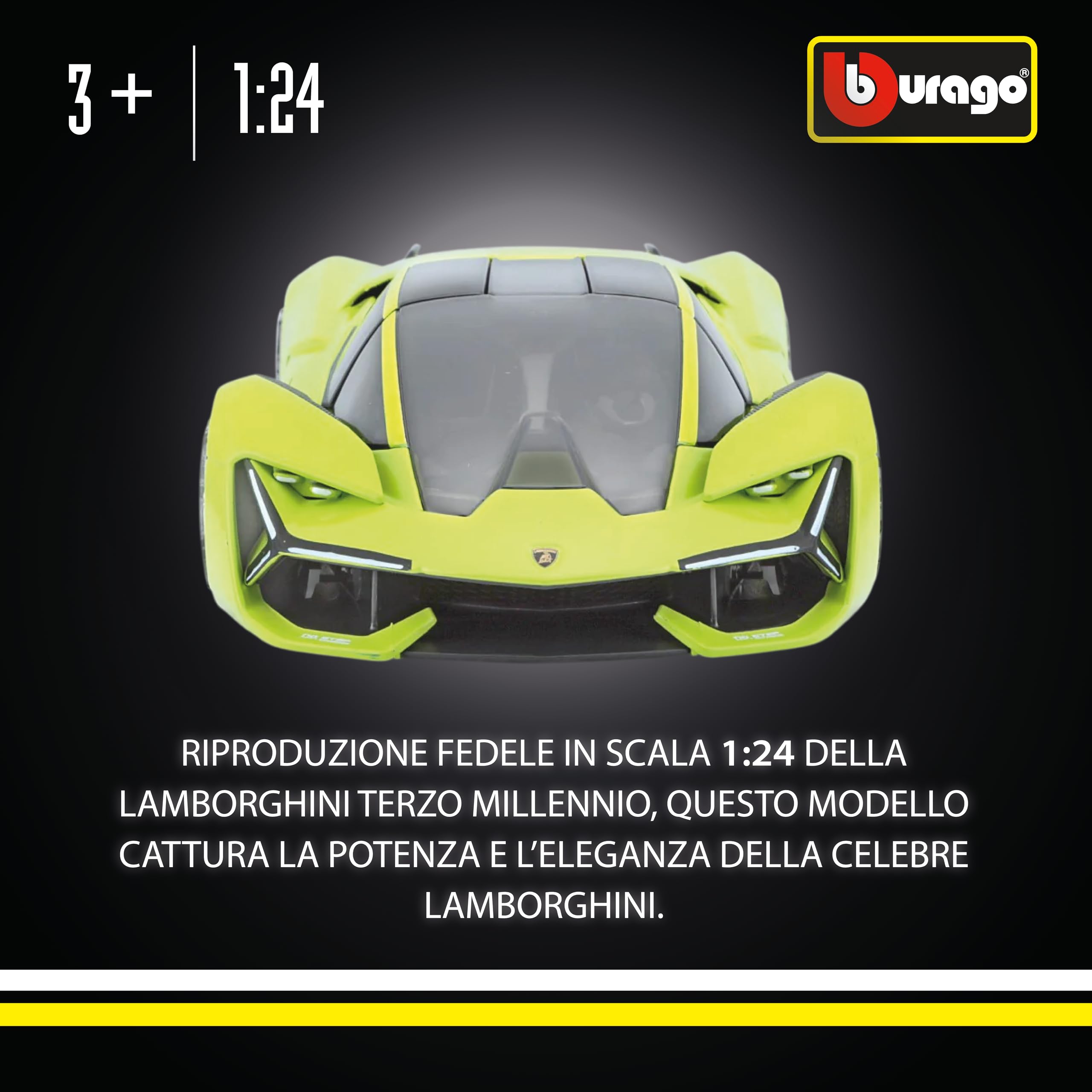 BBURAGO Lamborghini Terzo Millennio 1:24 Modellino Auto Scala, Licenza Ufficiale