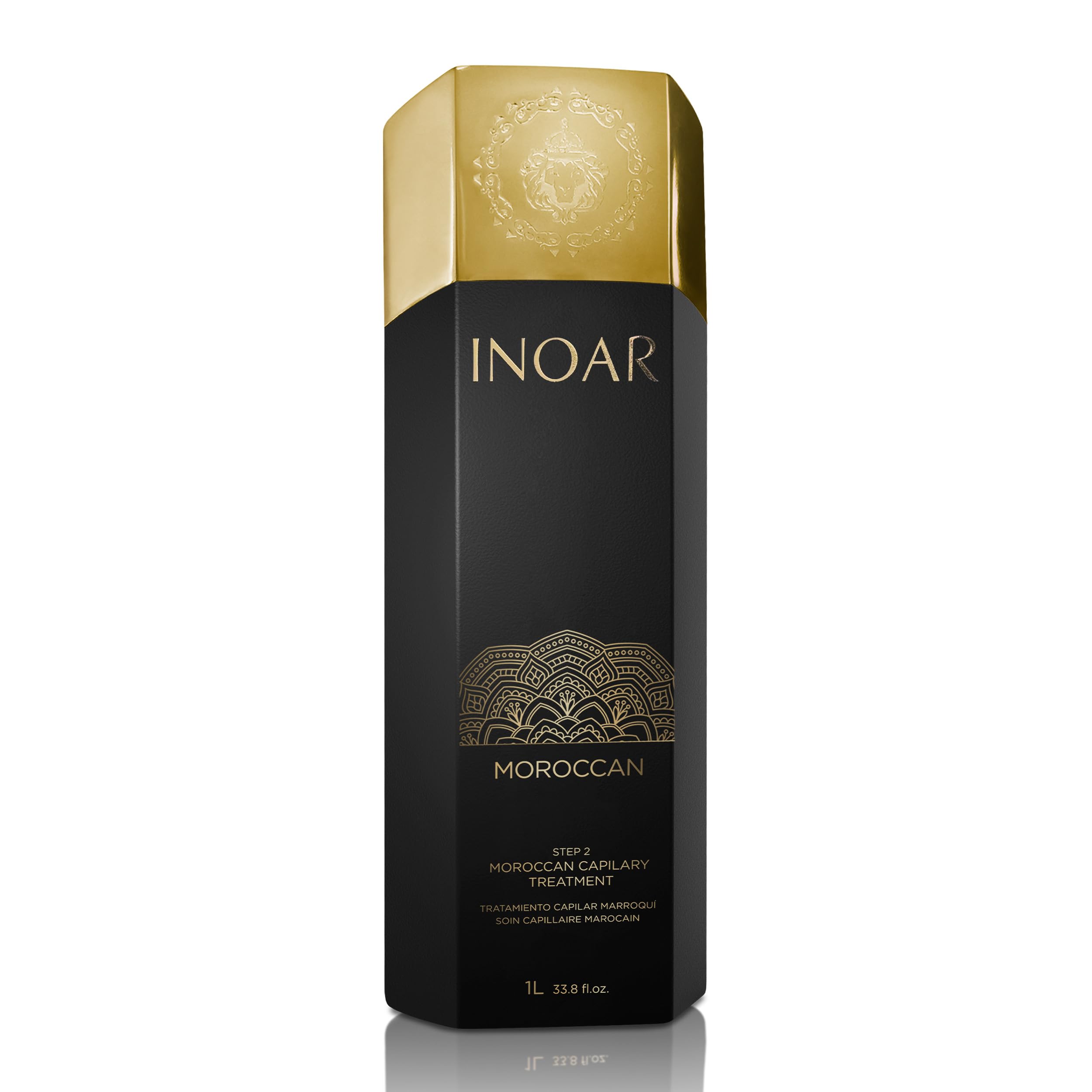 INOAR Moroccan Premium Treatment Step 2, Keratin with White Clay & Cocoa Oil for Frizz Reduction & Hair Smoothing, 33 Fl Oz