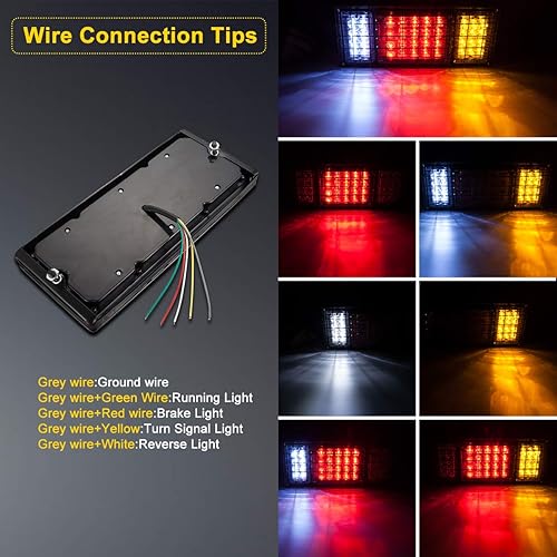 Miniatura 5 de LIMICAR Kit de 40 luces LED traseras de remolque impermeable, luces de remolque con señal de giro inversa, kit de luz de freno para remolque, luces