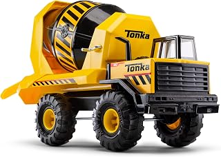 Tonka Steel Classics Mighty Cement Mixer Truck - Durable Steel & Plastic, Realistic Mixing for Kids Ages 3+ Boys Girls
