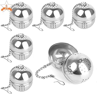Bigxin 6pcs Boule à Thé En Acier Inoxydable 304, Boule à Épice En Inox Infuseurs à Thé Avec Chaîne Passoires à Thé Avec Crochet Pour Le Thé Et Les Épices Et Assaisonnement