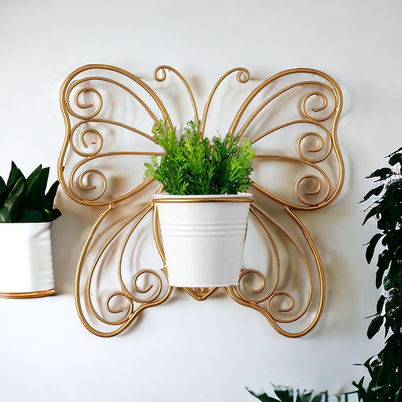 BWO Wall Haniging Planters for Balcony Living Room (Iron, Brass Finish, 13 Inch) | Wall Hanging Planter Pot Stand for Indoor Plants (B0D7TMDDQ1) Amazon Price History, Amazon Price Tracker