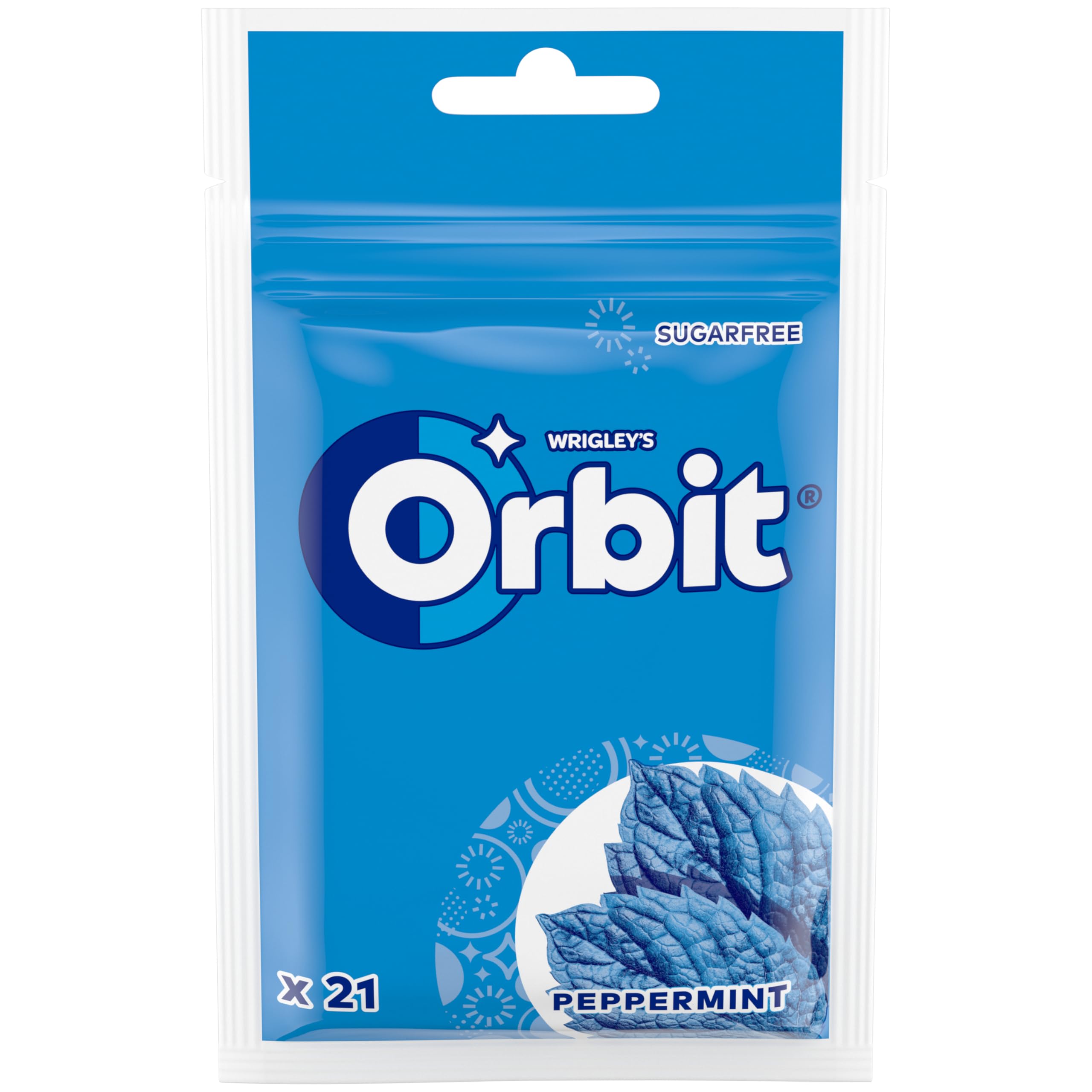 Orbit Bolsa de Chicles Sin Azúcar Sabor Menta Fresco Intenso Larga Duración 21 Chicles