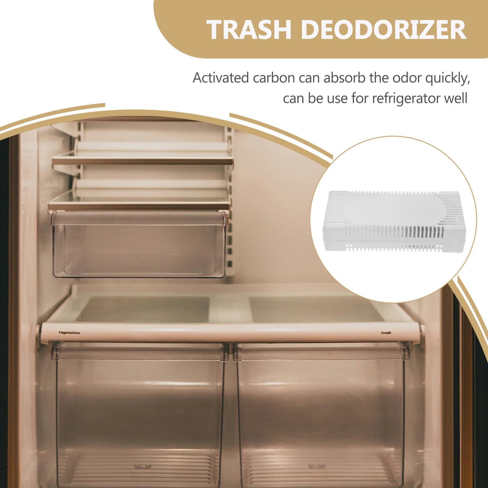 Alipis Deodorante per Frigorifero 4 Pezzi Carbone Attivo Bianco, Leggero e Facile da Trasportare, Eliminatore di Cattivi Odori per Casa e Congelatore