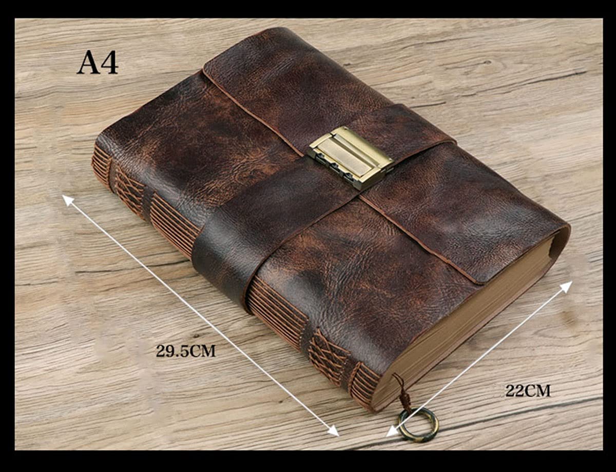 Retro-Taschenhandbuch-Tagebuch mit Schloss, Leder-Notizbücher, Passwortbuch, Büro, Schulbedarf, Schreibwaren, A4, A5, A6, Notizbuch