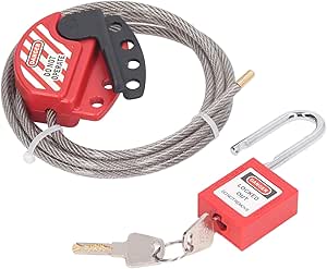 Adjustable Stainless Steel Cable Lockout & 38mm Lockout Tagout Lock Set ...