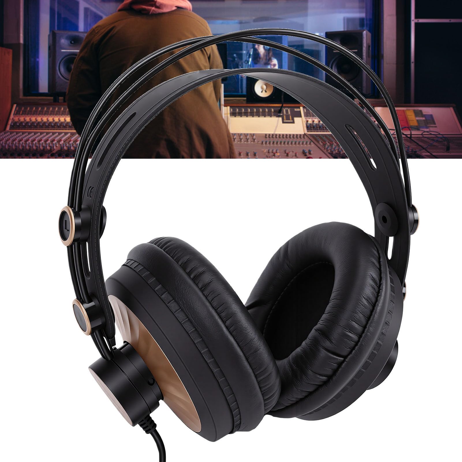 Cuffie da Gioco Cablate, Cuffie Stereo HiFi con Driver da 50 Mm Sopra L'orecchio con Morbidi Cuscinetti Auricolari e Archetto Regolabile per PC Gaming Music Studio