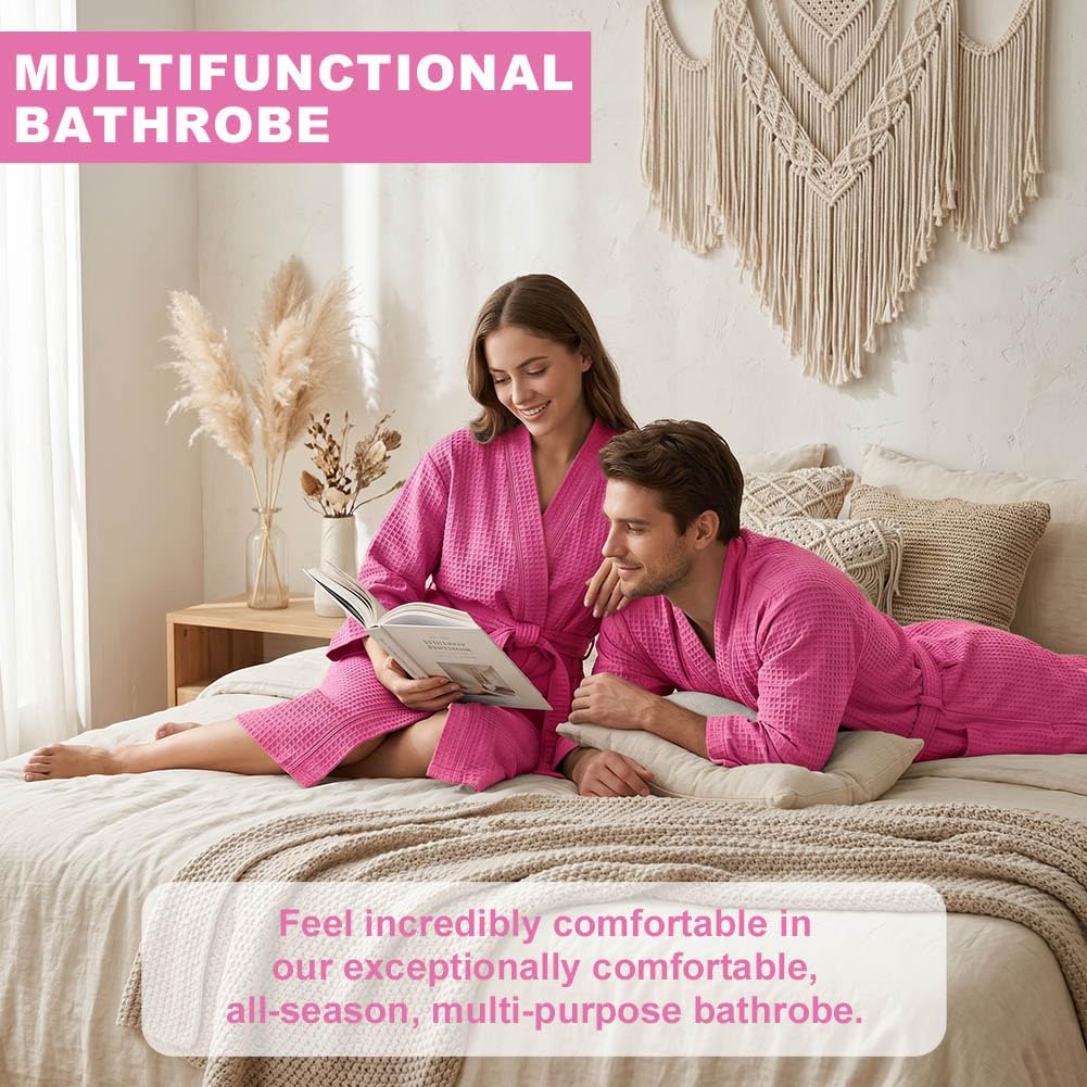 AUYAO Szlafroki waflowe unisex ręcznik kąpielowy body Wrap lekkie szlafroki prysznic ręcznik kąpielowy spa hotel szlafrok waflowy teksturowany odzież domowa ręcznik pod spodem spódnica z kieszeniami