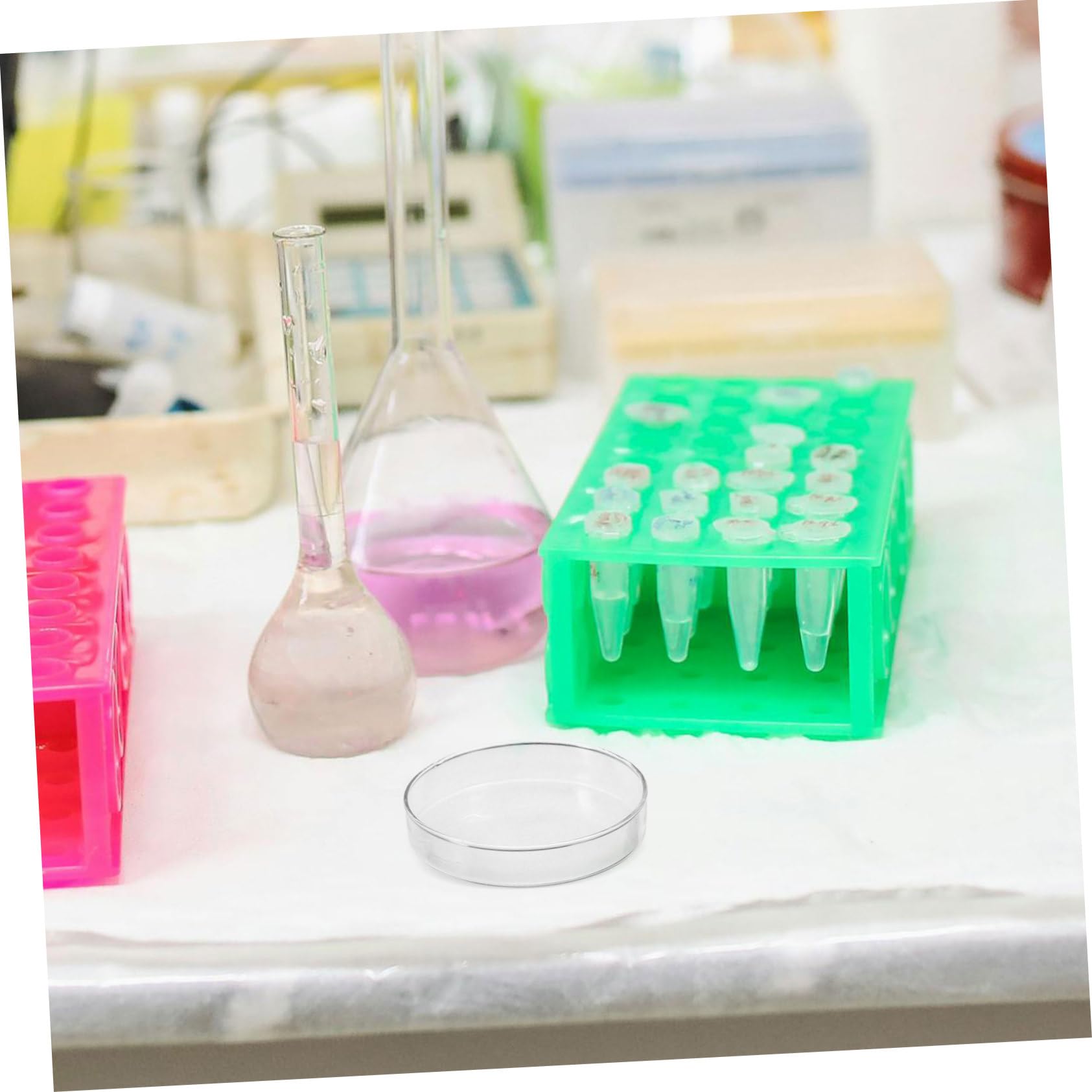 Holibanna 5 Pezzi Piatti Petri in Vetro Borosilicato Resistenti e Trasparenti per Crescita Cellulare Microbiologia e Crescita Tessuti Vegetali in Laboratorio