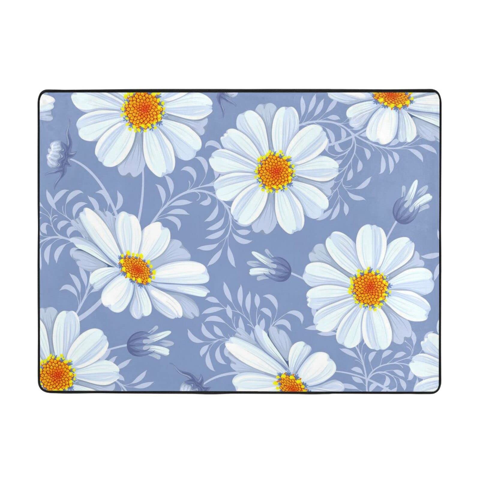 Tapis flanelle bleu 160x121.9 cm pour un salon moderne et chaleureux