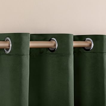XTMYI Short Dark Olive Green Curtains for Bathroom Window,45 Inch Length Blackout Small Curtains for Kitchen Windows,Set of 2 Panels