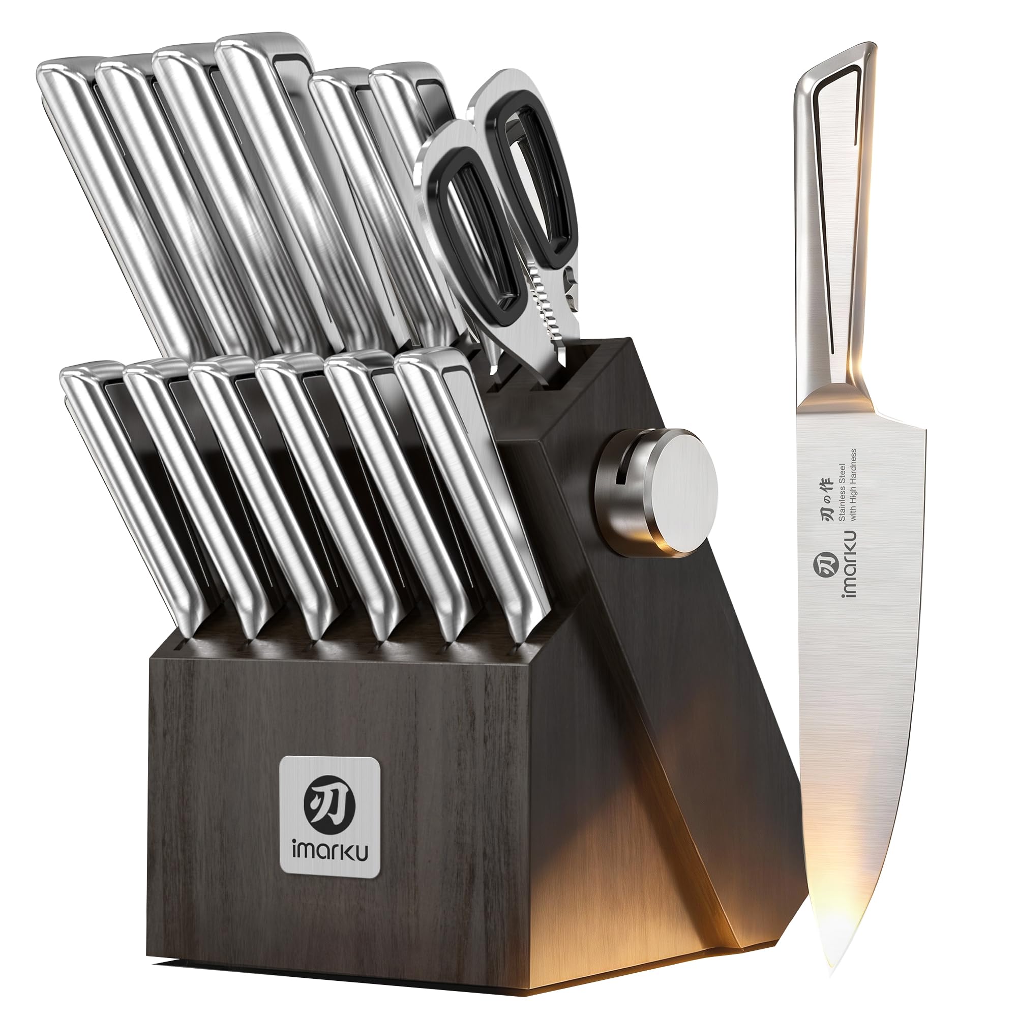 imarku Japanese High Carbon Stainless Steel Knife Set with Block