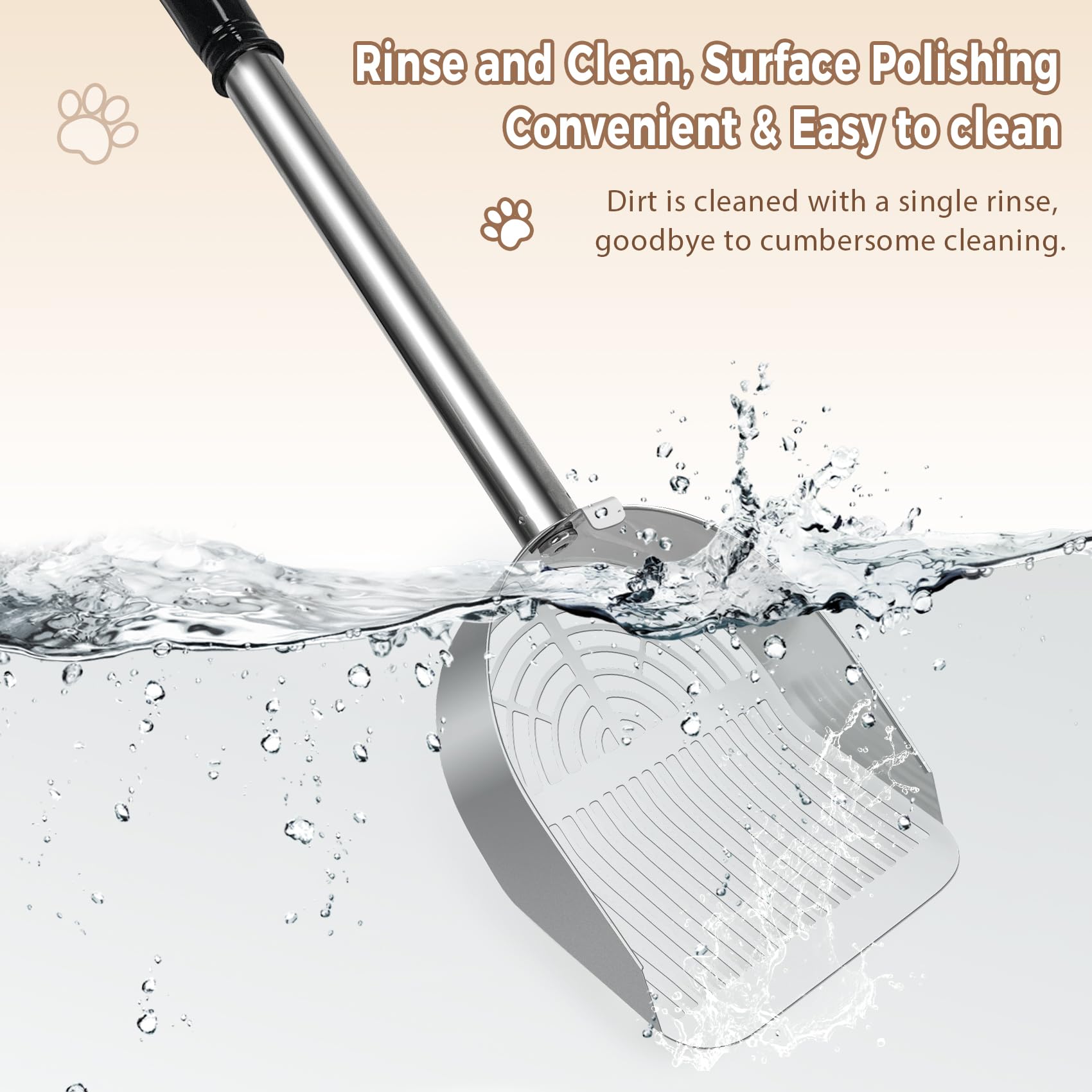 LIHOOOOM Cat Litter Scoop Deep Shovel, Detachable Long Handle Litter Scooper, Metal Cat Litter Scoop, Stainless Steel Cat Litter Scoop, Kitten Pooper Lifter, Kitty Metal Scooper with Holder Strip Hole - image 8