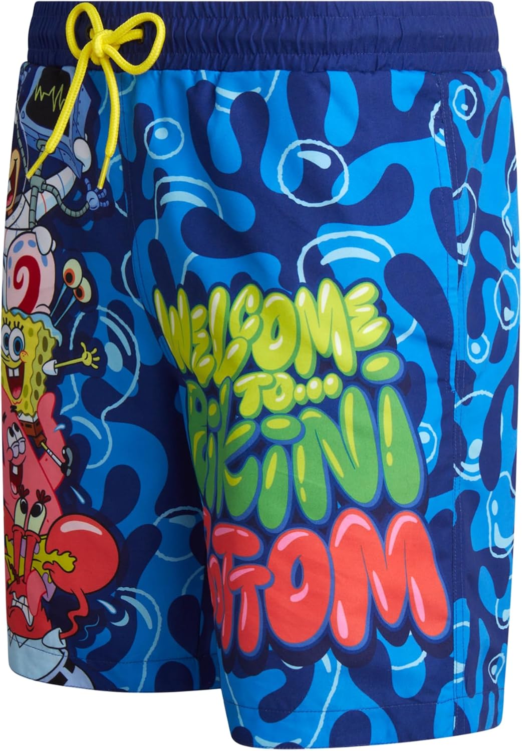 COCO BRANDS Spongebob Squarepants Mens Swim Trunks - Mesh Lining Drawstring & Pockets Mens Swim Shorts (Sizes M-XL)