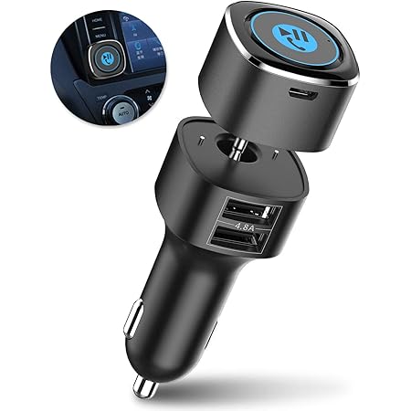 Amazon Esky Bluetoothレシーバー 車 シガーソケットチャージャー Bluetooth 4 2 カーレシーバー ワイヤレス式 カーauxアダプター ハンズフリー通話 高音質 2usbポート2 4a カーチャージャー 3 5mm Aux ワイヤレスカーキット 車載 ブルートゥース受信機 車載充電