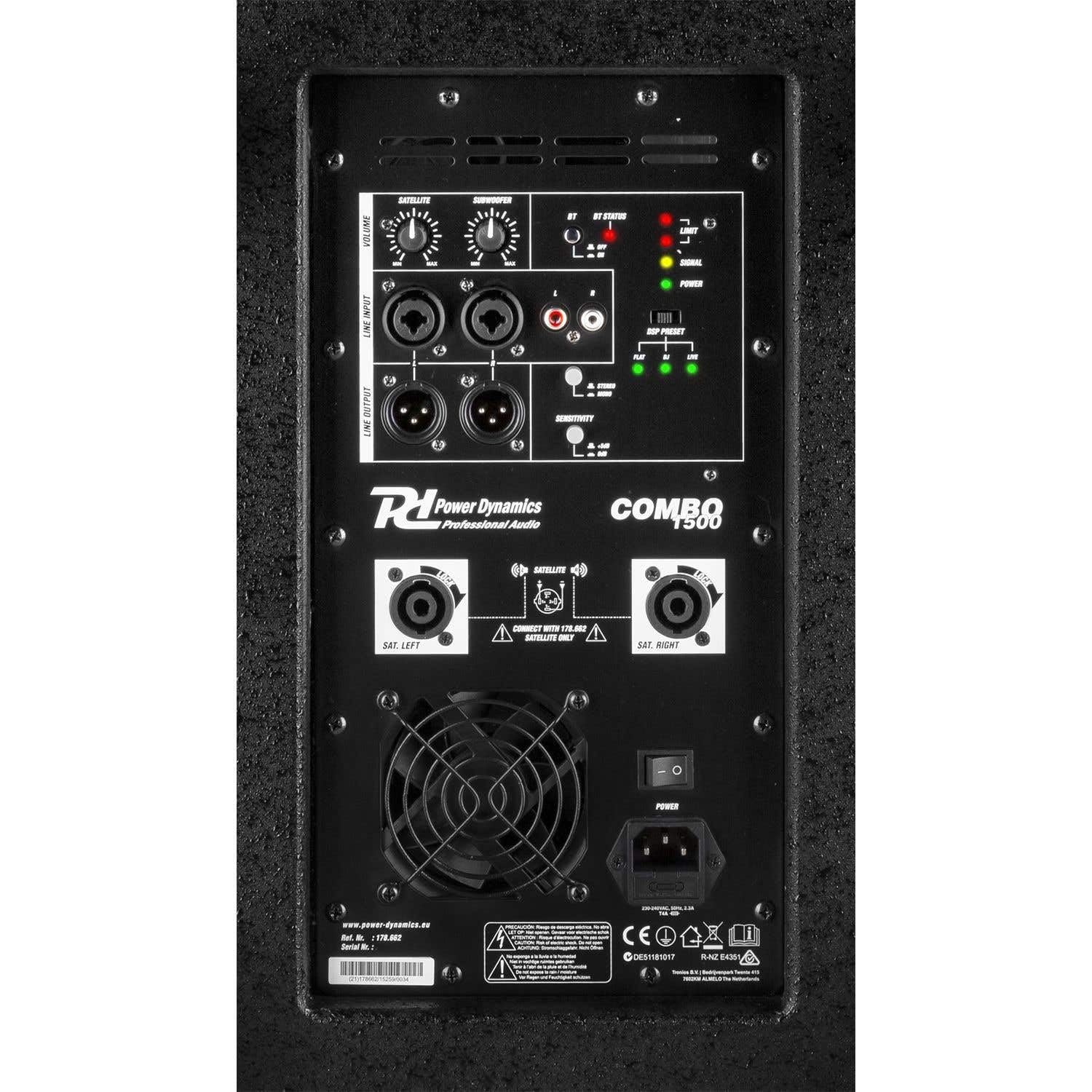 Power Dynamics Combo 1500 - PA Lautsprecher, 2.1 DJ Boxen Set, 15 Zoll, PA Set, aktiv Subwoofer, 8 Zoll Topteile, Bluetooth, Mobile PA Anlage Komplettset - 1500 Watt - DJ Anlage