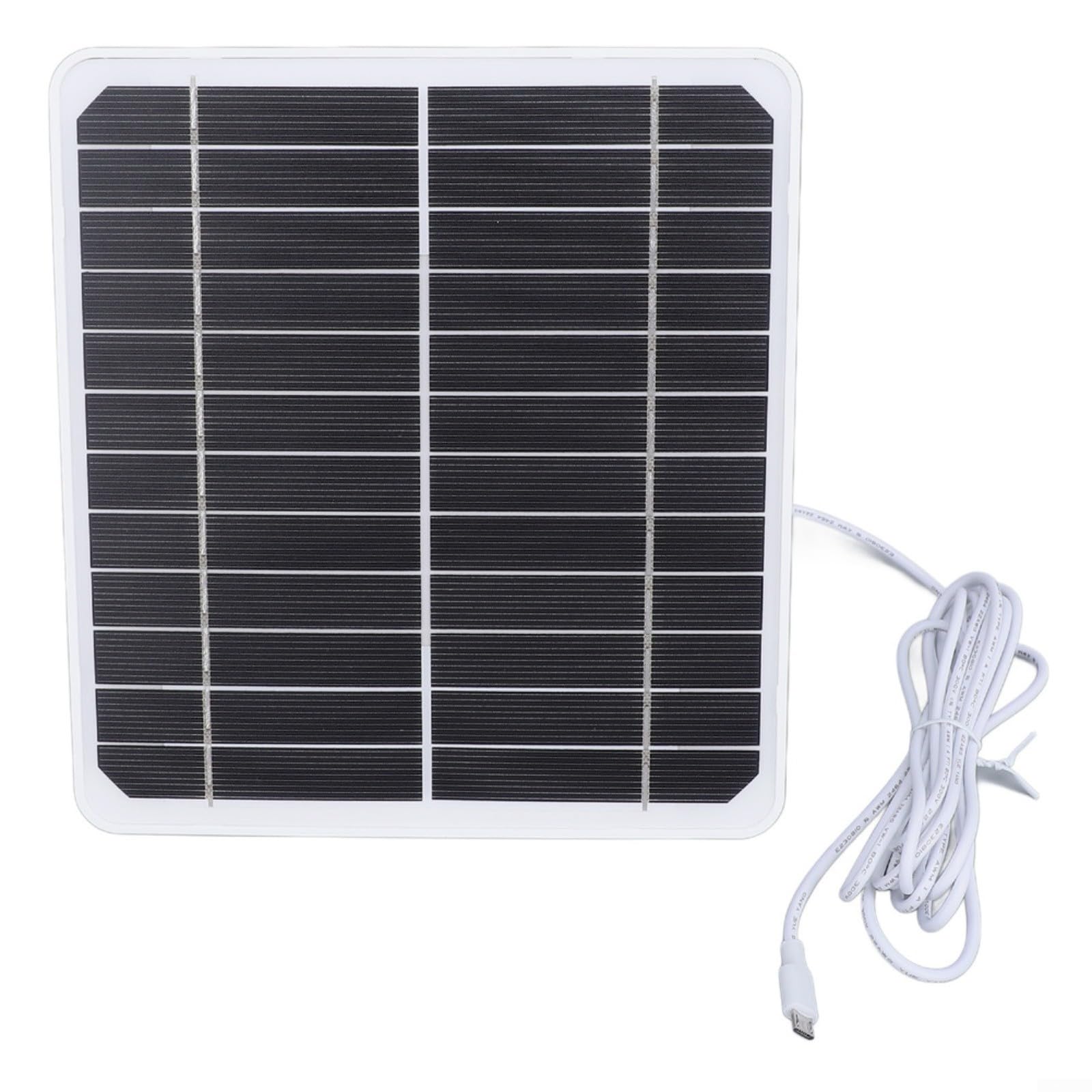 Panel solar 20W 5V Cámara de seguridad Cargador Monocristalino Fotovoltaico Ajustable Soporte 3 Metros Cable Tipo C IP66 Uso Exterior (B)
