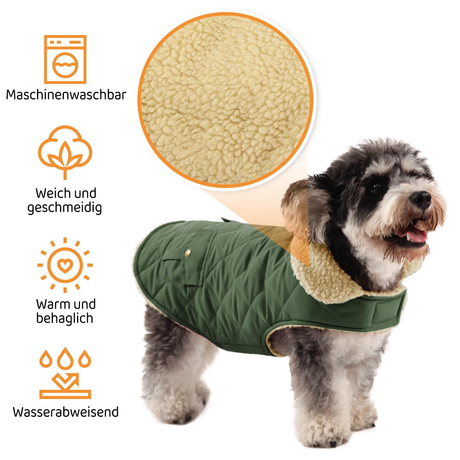 Queenmore Hundemantel Winter Kleine Hunde Warme Wintermantel Hund Fleece Hundejacke Wasserdicht Quilten Hundebekleidung Hundepullover Für Dackel Chihuahua Pudel Französische Bulldogge Beagle, Grün, S | Hundejacke Wasserdicht Quilten Hundebekleidung Hundep