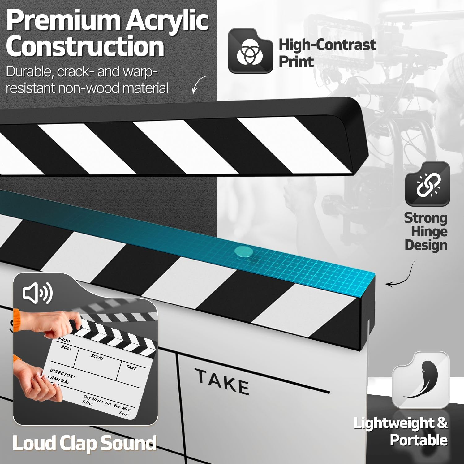 Amazon.co.jp: Flexzion カチンコ アクリル プラスチック ホワイト