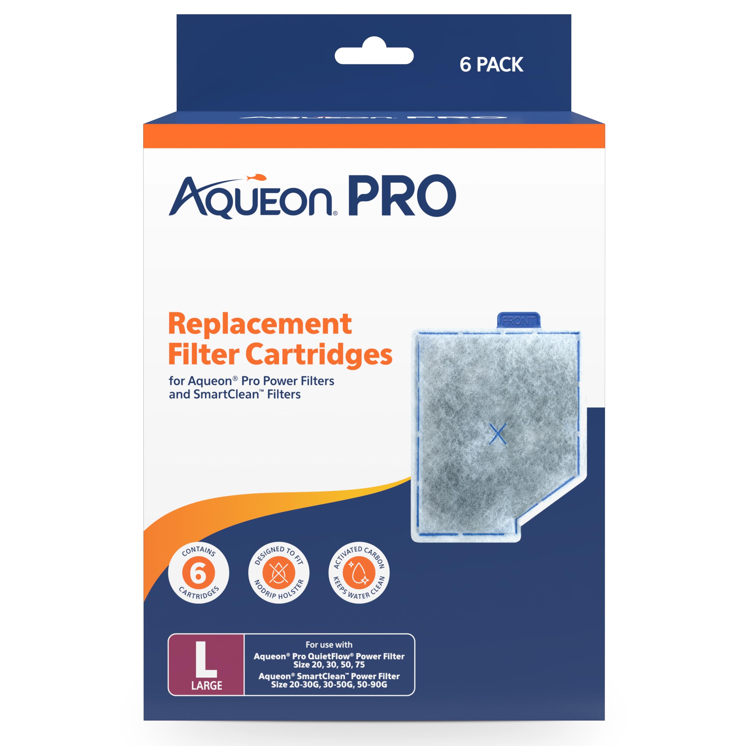 Aqueon PRO Replacement Filter Cartridges Large 6 Pack