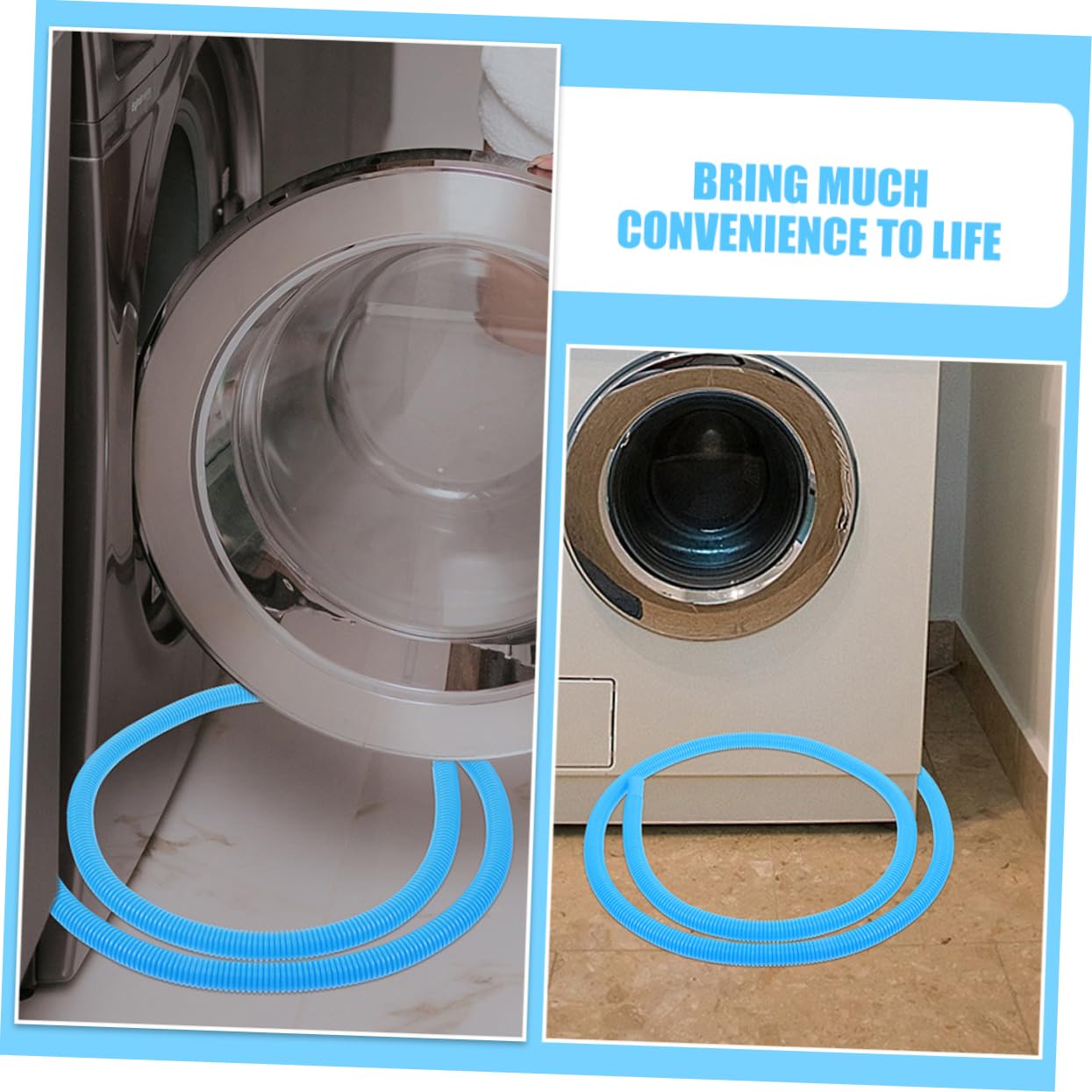 HOMSFOU 5 Set Tubo Ingresso Lavatrice Kit Tubi Aria Condizionata Di Alimentazione Della Lavastoviglie Estensione Lavatrice Tubo Prolunga Pe Blu 2 Pezzi*5