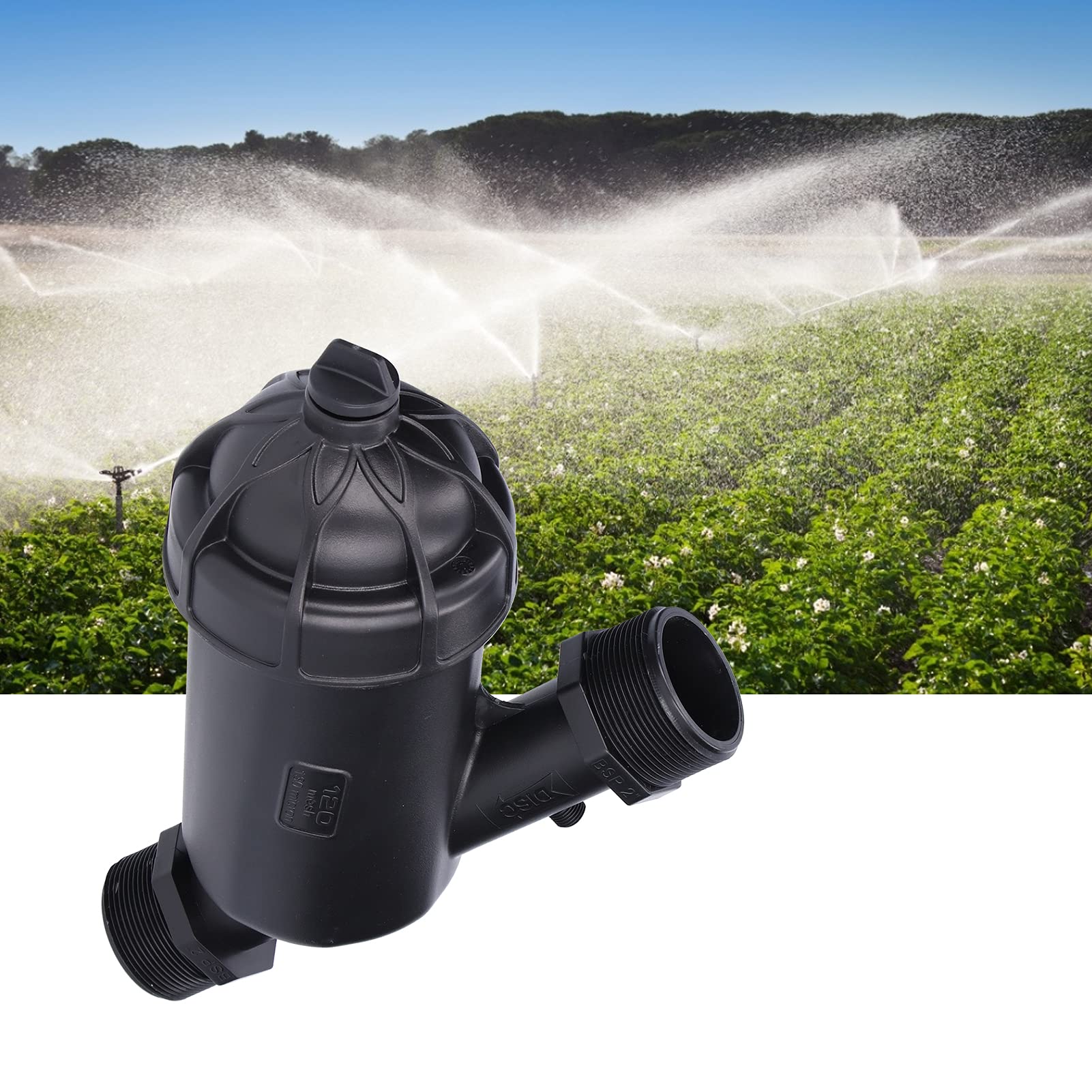 Filtro a Disco Tipo Y Filtro Efficiente per il Trattamento Dell'acqua per la Manutenzione Dell'irrigazione Agricola, Adatto per Uso in Serra e Giardino, Plastica + Acciaio Inossidabile,