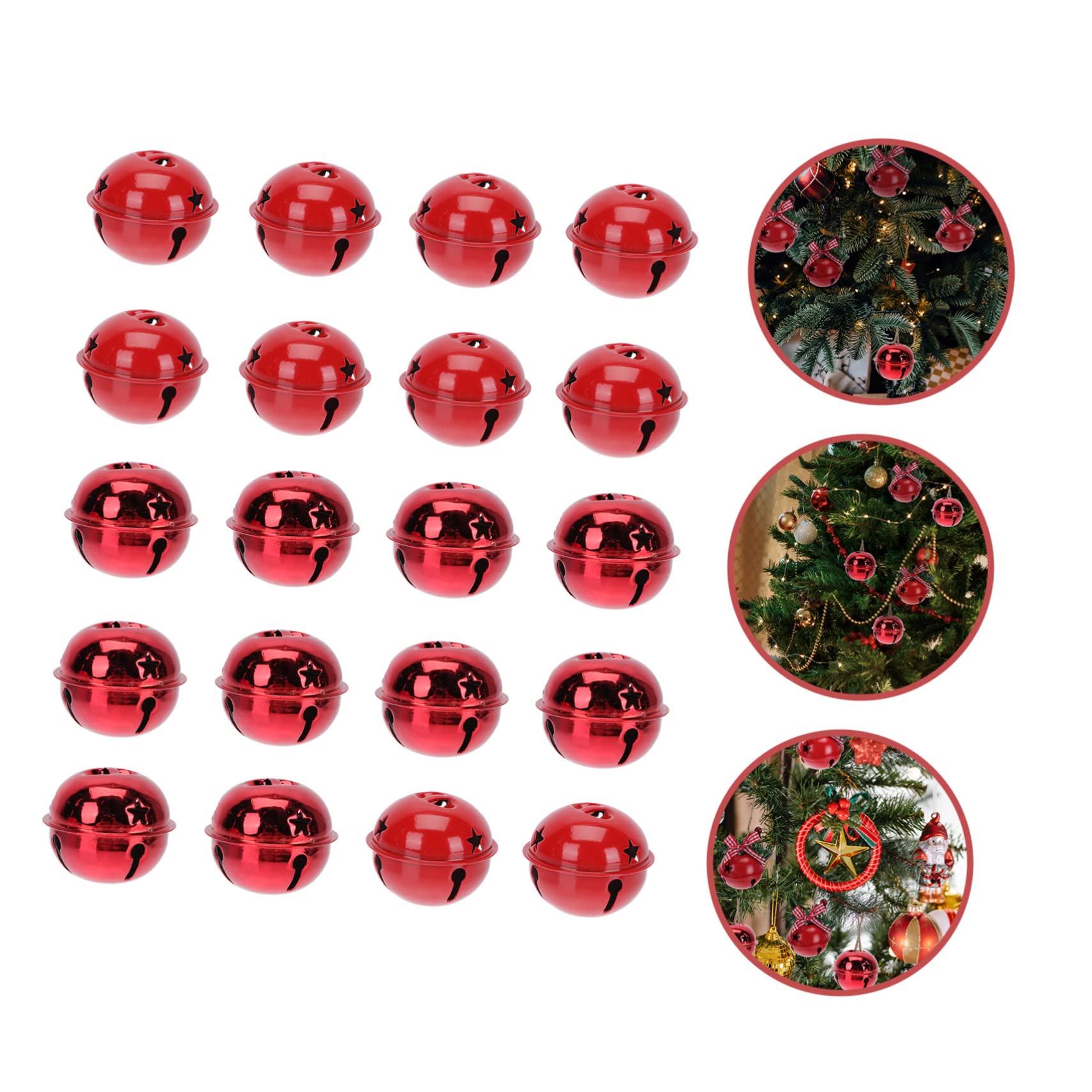 Cabilock 6 Set Campane Di Natale Campane Artigianali Di Natale Imbottitura Per Calze Di Natale Ghirlande Di Natale Decorazione Di Caramelle Natalizie Rosso Ferro Da Stiro 20 Pezzi * 6