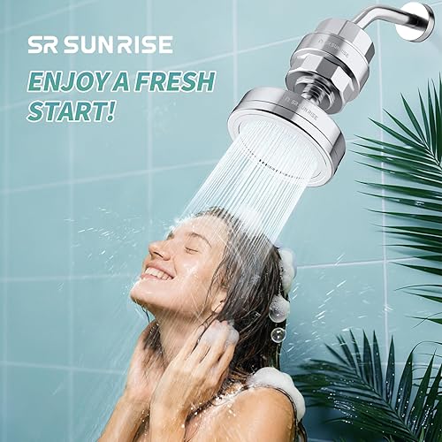 Miniatura 6 de SR SUN RISE Juego de cabezal de ducha filtrado de lujo, filtro de ducha de 20+3 etapas para agua dura, cabezal de ducha de alto rendimiento con 3