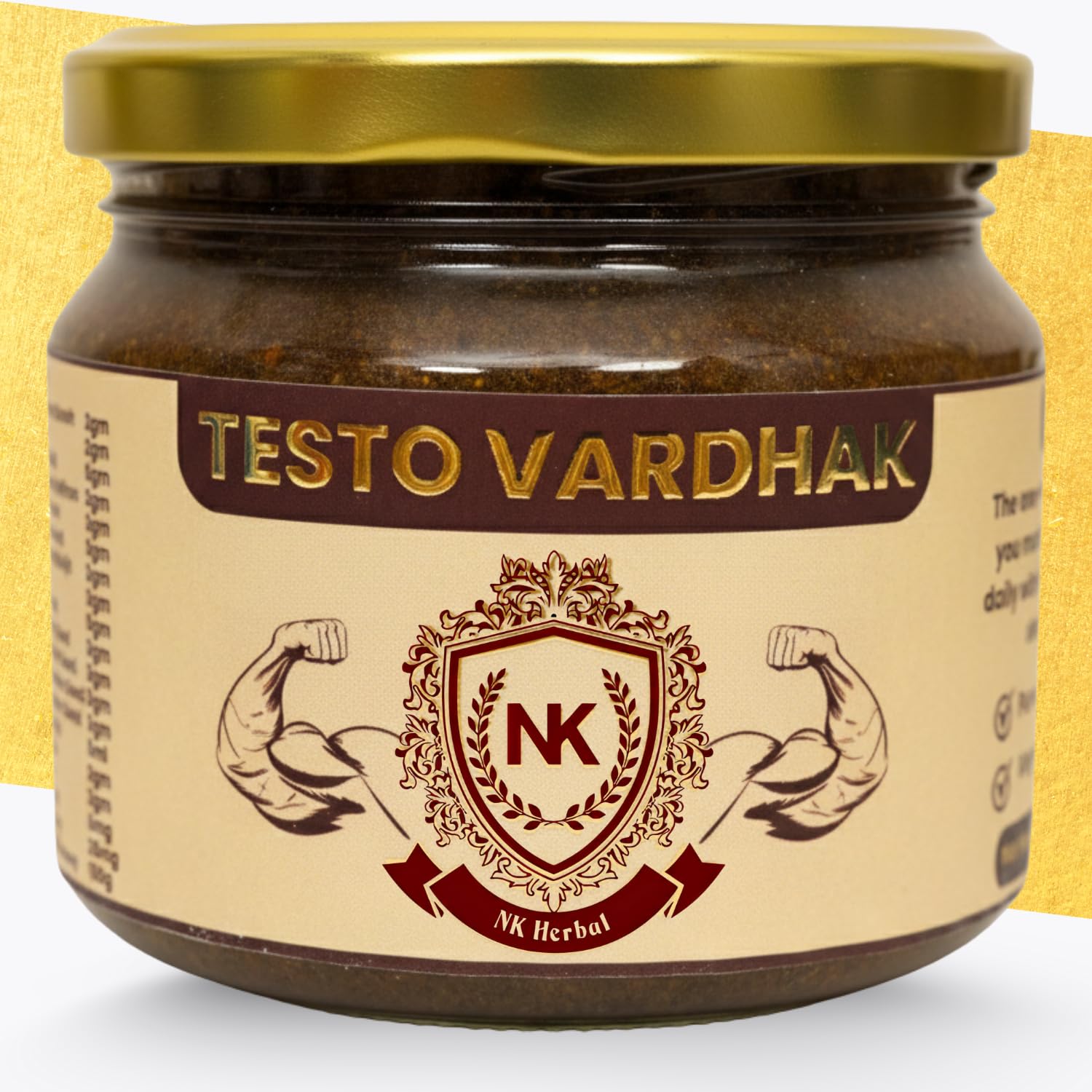 NK Herbal Testo Vardhak for Men Pure Ayurvedic Vegetarian Formulation | With 36+ Ayurveda Herbs – Pure Shilajit, Ashwagandha, Akarkara, Tongkat Ali, Kaunch Beej, Vidarikand and more | For Strength Stamina Performance and Endurance – 300g