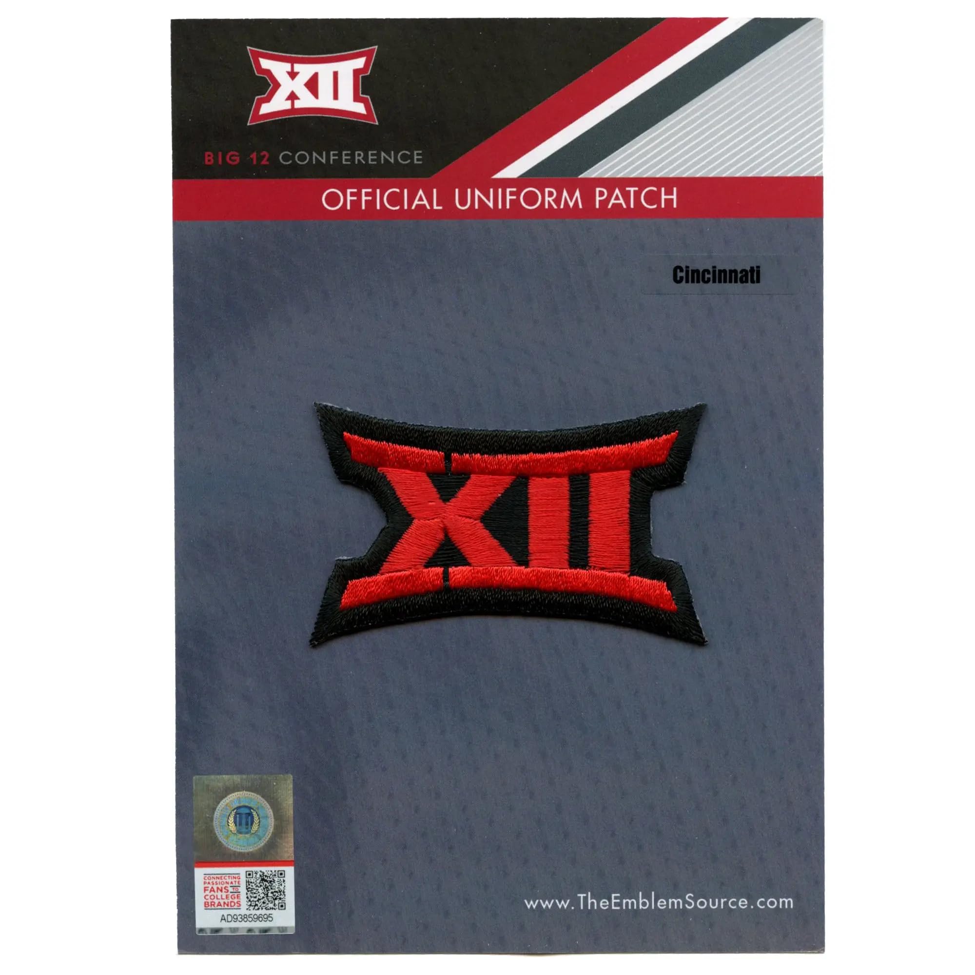 Emblem Source University of Cincinnati Big 12 XII Conference Red Black Jersey Uniform Patch