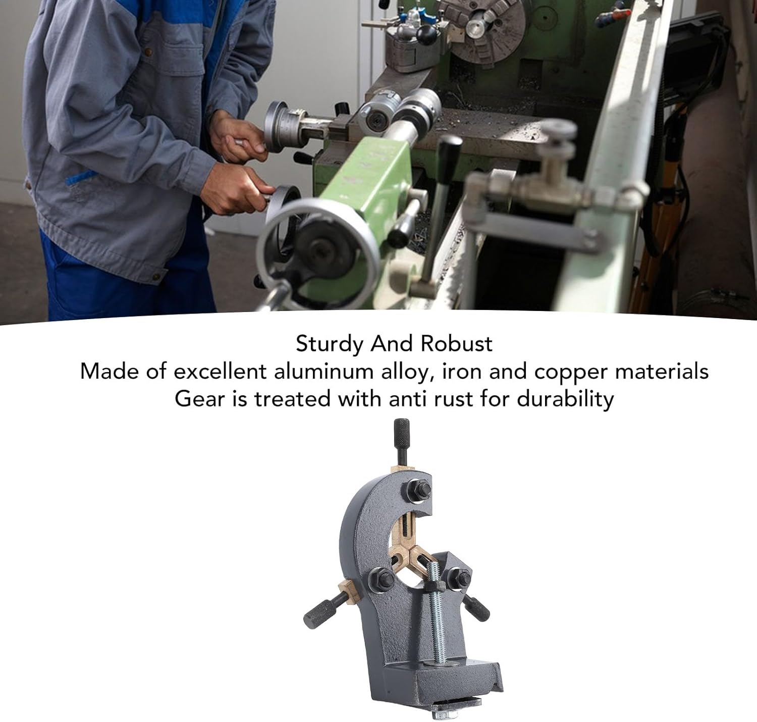 Mini Lathe Steady Rest with Metal Construction and 3 Contact Support for 0618 CJ18A 7 x 12 7 x 14 Lathes, a Wood Lathe Stabilizer for Accurate Wood Turning