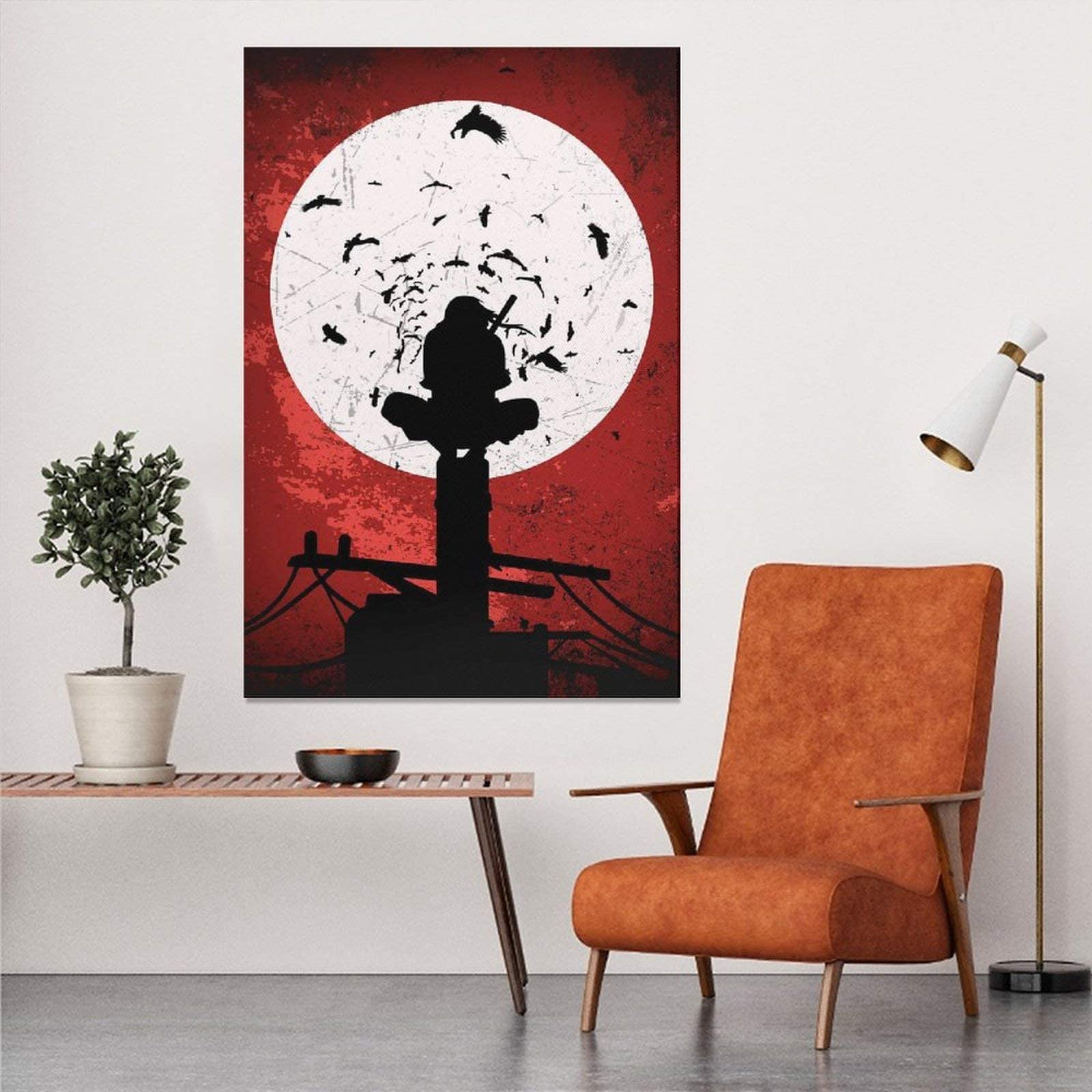 GLWDMB Canvas Posters Canvas Prints Itachi Uchiha Bloodmoon Living Room Bedroom Posters Painting - Unframed, 1 Piece
