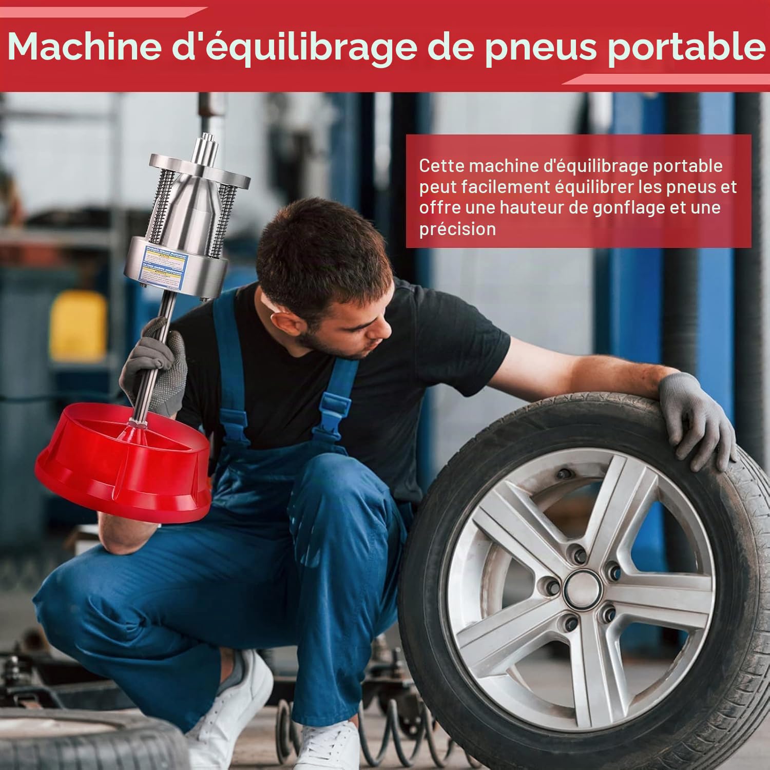 Équilibreur de Pneu de Voiture, Camion de Voiture Van Bike Portable Moyeux de Roue Pneu Balancer Niveau à Bulle Heavy Duty Bord pour Voiture, Coffre Léger, Ramassage