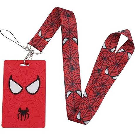 Superhero Spider Anime Keychain with Wristlet