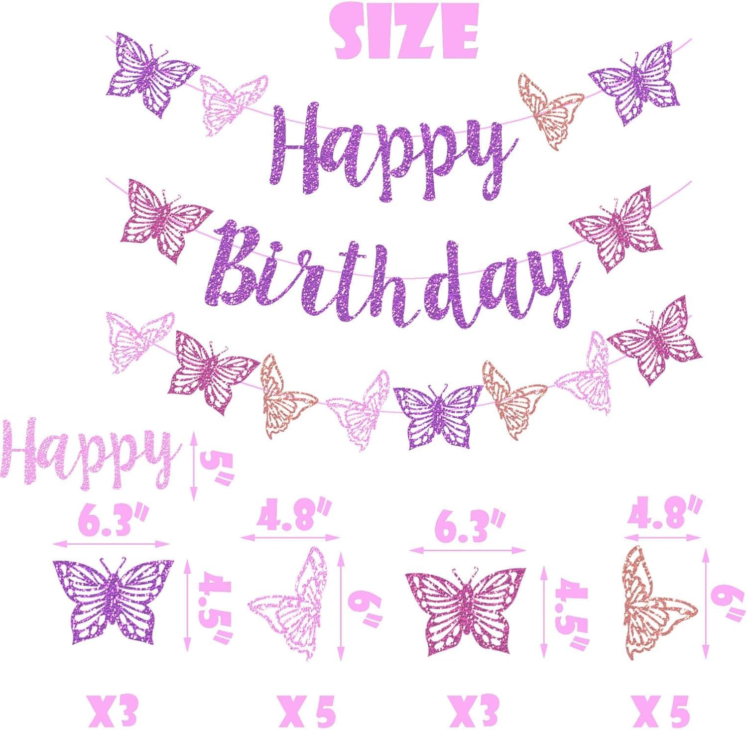 Striscione Buon Compleanno Festoni Compleanno Bambina Addobbi Compleanno 1 Anno Festone Buon - Foto 8